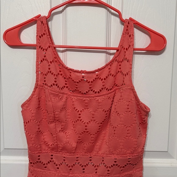 Coral Sleeveless Eyelet Dress - Picture 3 of 6
